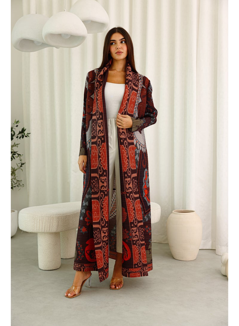 IKKXA Kimono Style Open Colorful Modern Freesize Abaya ABY1190 Multicolor - Image 1