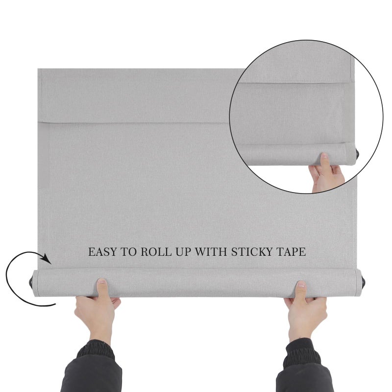 WdFour UV Protection  100% Blackout  Privacy Protection  Easy-to-Install Classroom Door Curtains  Roller Blinds  Suitable for All Types of Windows and Classroom(10Wx42H Light Gray 1 Piece) - Image 4