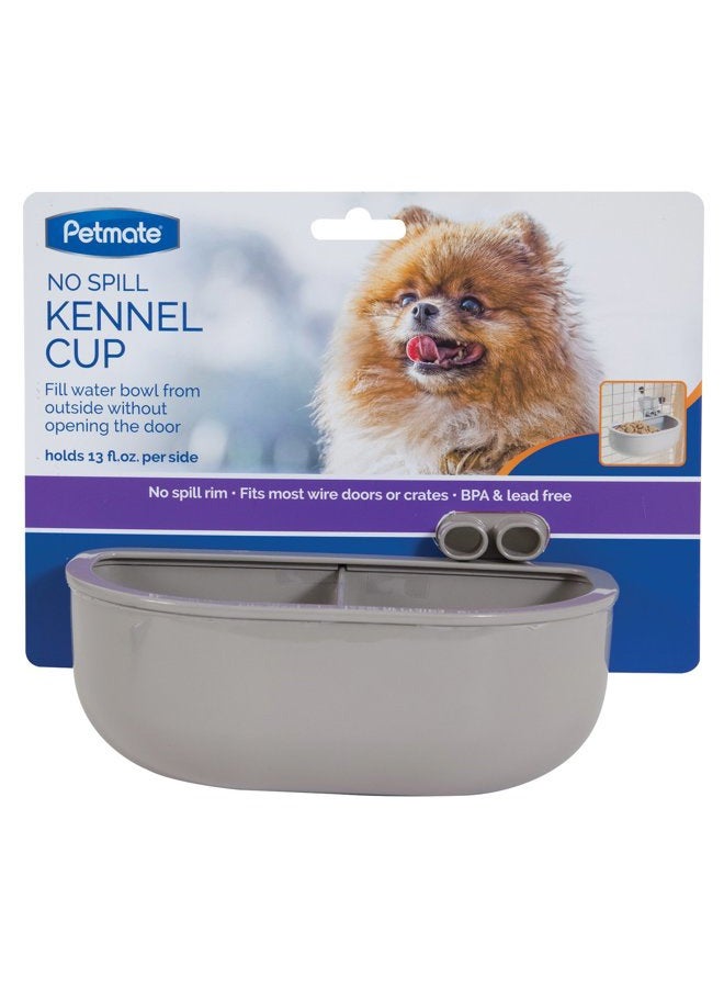 Petmate وعاء مزدوج للحيوانات الأليفة، رمادي، صغير - Image 3