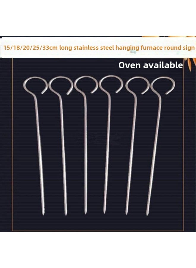 Stainless Steel Goose Tail Needle Roast Duck Sewing Tail Needle Barbecue Sign With Ring Roast Duck Roast String Needle Bold Duck Neck Needle Fork Weidong-Color:▁ ▂ ▃ ▅ 33cm Long*2.5mm Thick  ▇ ▅ ▃ ▁  - Image 2