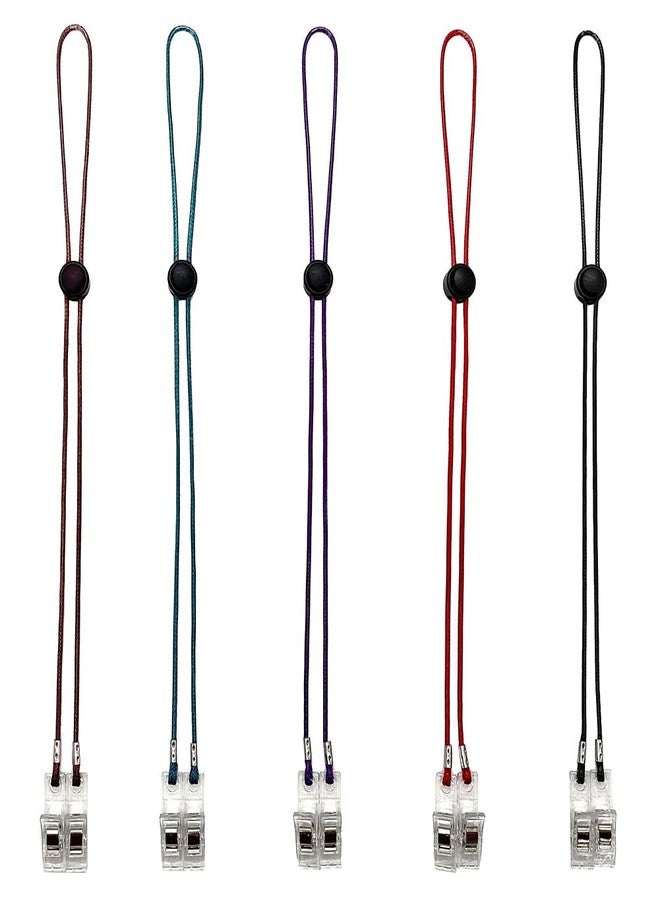 lasenersm 5 Pieces Napkin Clips Bib Holder Clips Napkin Holder Adjustable Napkin Clip Lanyard Neck Strap Chain Napkin Clip Paper Towel Clip Neck Strap Bib Holder Clips(Multicolor) - Image 1