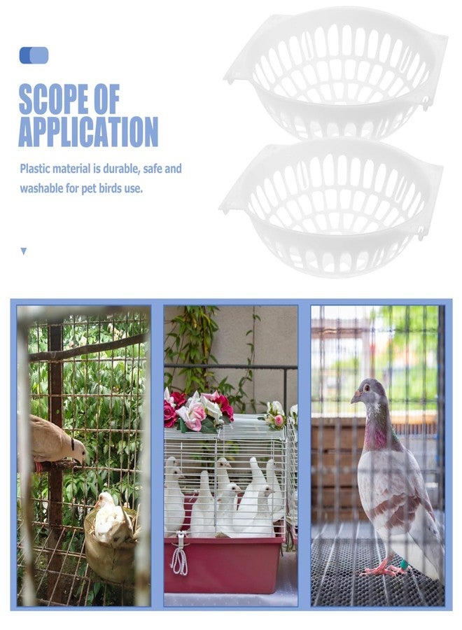 Yardwe Plastic Bird Nest Bowl for Pigeon Breeding Washable Egg Nest with Small Mesh Bottom Stable Egg Holder for Home Pet Shop Zoo Use 9.64 X 9.64 X 1.77 Inches - Image 2