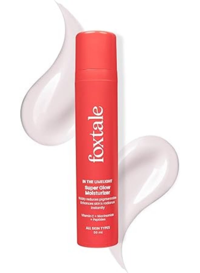 Foxtale Vitamin C Super Glow Moisturizer with Niacinamide & Peptides, Visibly Reduces Pigmentation, Enhances Skins Radiance Instantly, For All Skin Types, Women & Men - 50ml