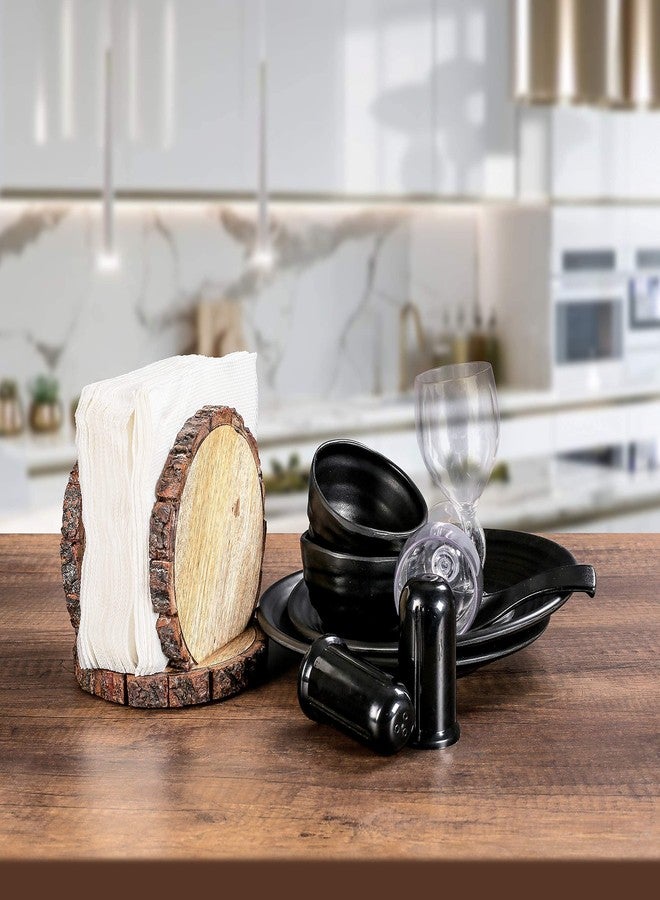 Winlay Kitchen Dining Table Countertop Living Room Home, Bar Restaurant Indoor Outdoor Use Mango Farmhouse Paper Napkin Storage Dispenser |Mango Wood bark Napkin Holder | Size 5.5x5.5x5.5 - Image 4