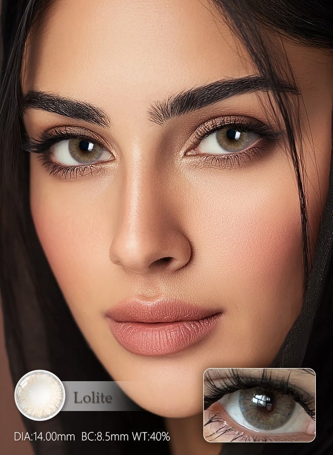 عدسات لاصقة ملونة باللون البني، للاستخدام السنوي، عدسات تجميلية ناعمة ذات مظهر طبيعي؛ مناسبة للمكياج، والارتداء اليومي، والحفلات. - view 2