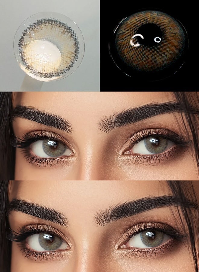 FreshLady Brown Colored Contact Lenses, Yearly Use, Natural Soft Cosmetic Lenses for Makeup, Daily Wear & Party - Image 2