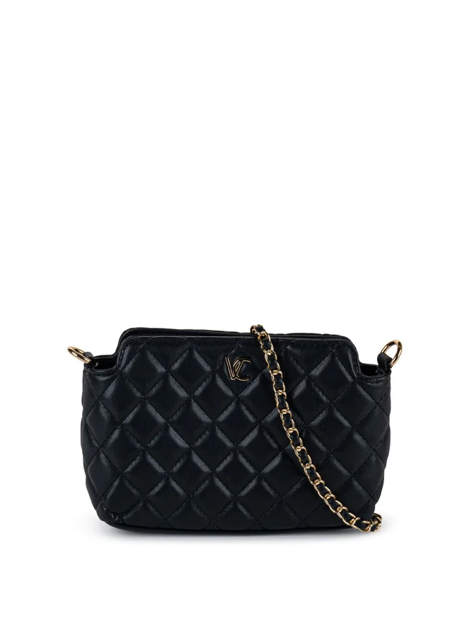 Vincci Women Quilted Shoulder Bag With Chain detail