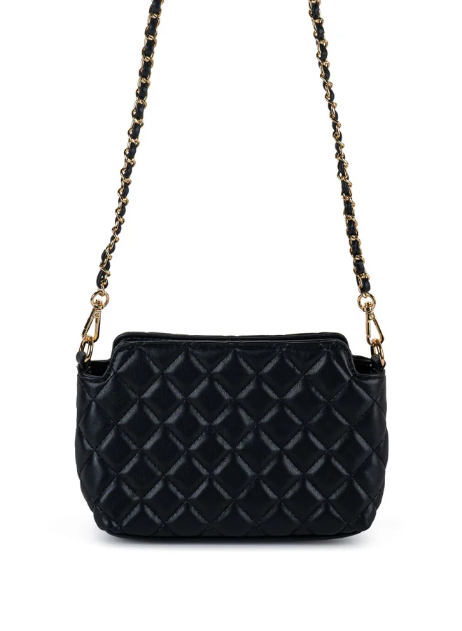 Vincci Women Quilted Shoulder Bag With Chain detail