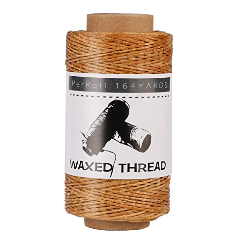 Jupean Waxed Thread, 150m /164Yards Medium Coffee Leather Waxed Thread, Leather Sewing Threads, Hand Stitching Threads for Hand Sewing, Bookbinding, and Beginners Craft DIY - Image 1