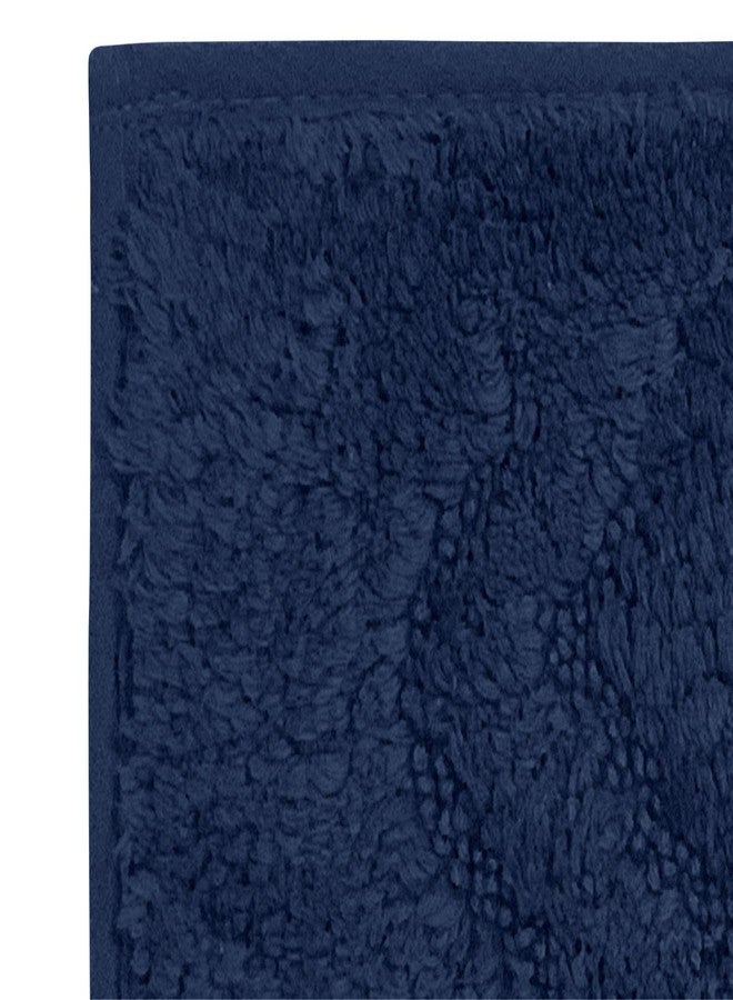 Better Trends 2 Piece Bathroom Rug Set 100% Cotton Non-Slip Washable Bath Mat, Soft & Absorbent Bath Rugs for Bath Room, Shower, Bathtub & Spa Floors New Blue Trier Collection - Image 4