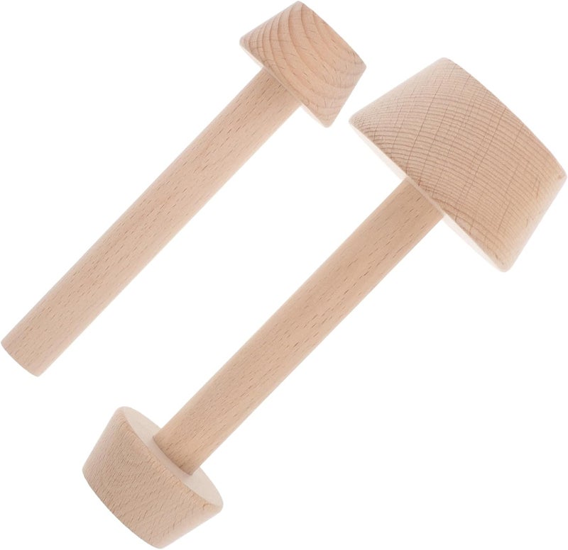 BESTonZON Wooden Tart Tamper Double-sided Baking Mold Set Large and Small Egg Tart Pressers for Pastry Shaping Kitchen Bakeware Tool and Pie Dough Tool - Image 1