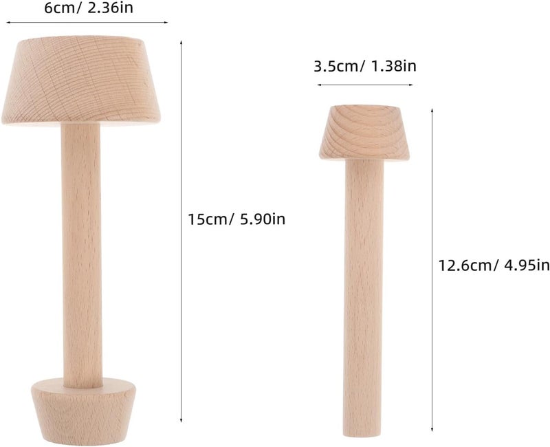 BESTonZON Wooden Tart Tamper Double-sided Baking Mold Set Large and Small Egg Tart Pressers for Pastry Shaping Kitchen Bakeware Tool and Pie Dough Tool - Image 2