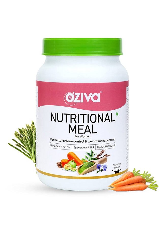 OZiva Nutritional Meal Women (High in Protein with Ayurvedic Herbs like Shatavari, Brahmi,Ginseng, Flax Seeds) for Weight Management, Meal Replacement Shake, Chocolate,1kg - Image 1