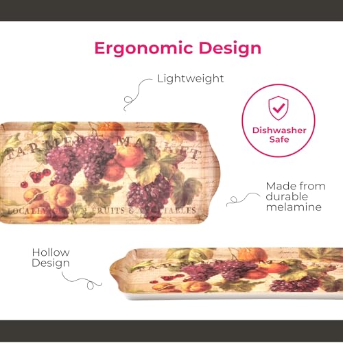 Pimpernel Decorative Melamine Rectangular Serving Tray – (15.25" x 6.5") Strong Durable Food Platter, Ideal for Snacks, Drinks, Coffee, Pastries, Appetizers & Festive Kitchen Entertaining - Image 5