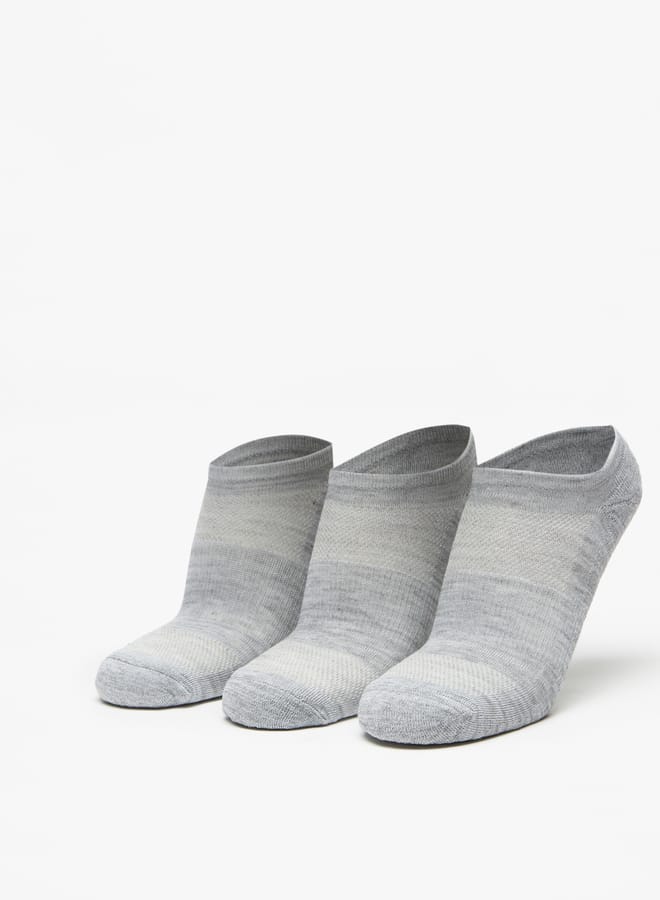 SKECHERS Men's Textured No Show Sports Socks - Set of 3 - Image 1