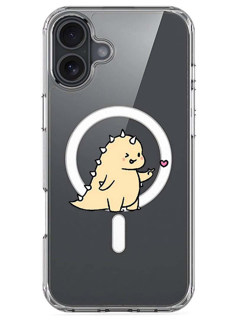 Theodor Magnetic Case for Apple iPhone 17 Compatible with MagSafe Wireless Charging, Shockproof Phone Bumper Cover - Dino love - Image 1
