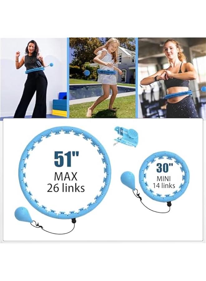 HOOKOR Weighted Hula Circle with 26 Links for Adults Weight Loss, Infinity Fitness Hoop Plus Size, for Women Smart Exercise Equipment - Image 2