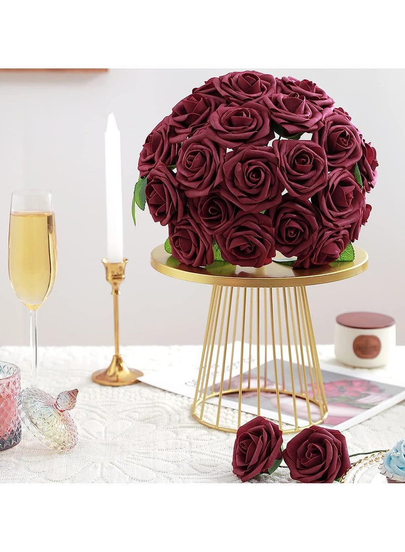 Generic 25 Pcs Artificial Foam Roses with Stems, 8cm Flowers for Wedding Bouquets, Centerpieces, and DIY Decor - Image 5