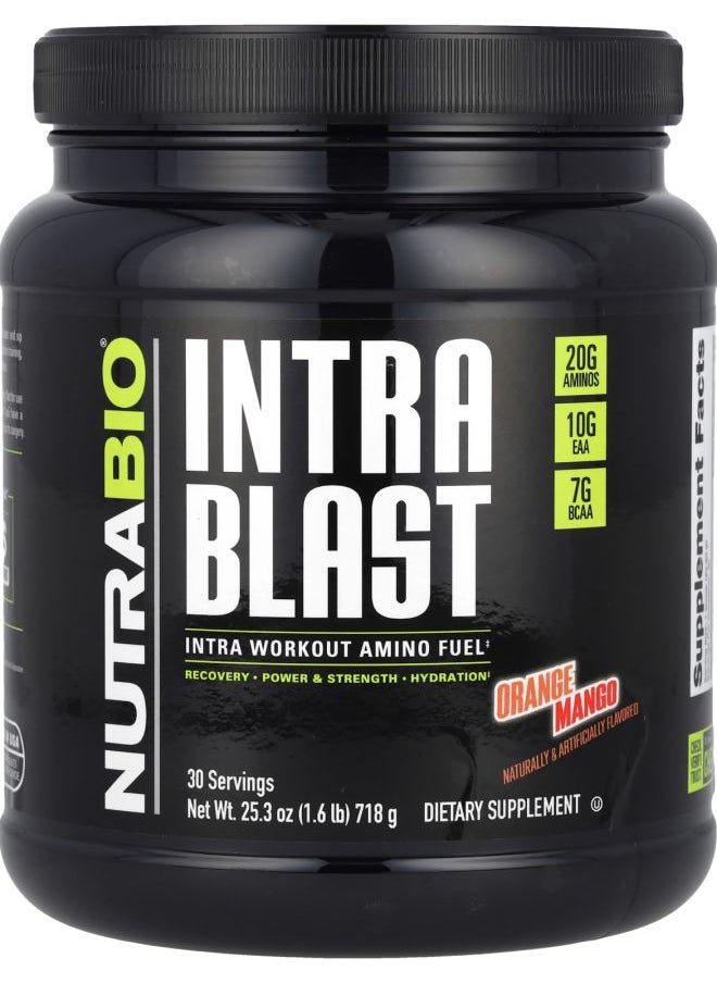 NutraBio Intra Blast Intra Workout Amino Fuel Orange Mango 1.6 lb (718 g) 