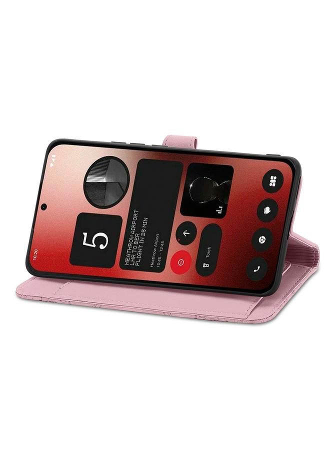 اس-توب جراب هاتف Case For Nothing Phone 2a من الجلد بسحاب ونقشة زهور - Image 5