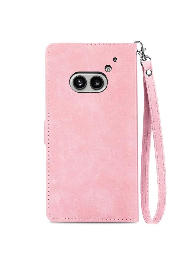 اس-توب جراب هاتف Case For Nothing Phone 2a من الجلد بسحاب ونقشة زهور - Image 3