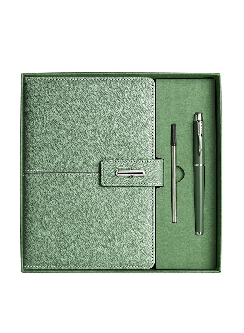 Generic Business Green Eye-Friendly Notebook Set - Student Diary, Corporate Office Gift, Includes Pen, Refills, and Tote Bag  - Image 1