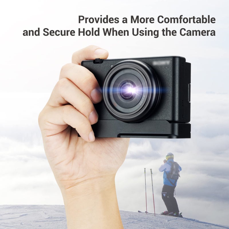 JJC ZV-1F ZV1F Camera Metal Grip Extension Bracket with Mic Cold Shoe Mount for Sony ZV-1F ZV-1II (Not for ZV-1),Must-Have Accessory for Vlog YouTube Vertical Video Shooting, Arca Swiss Quick Release Base - Image 2