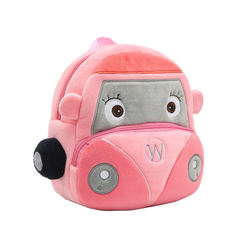 Plush Kids Backpack, Medium Wagon Car Vehicle Design, Soft Lightweight School Bag for Toddlers and Preschool Kids - Image 2