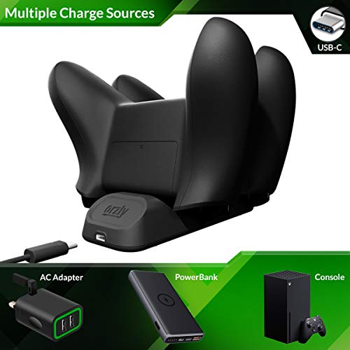 Orzly Xbox Series X|S Controller Charger Twin Docking Station USB Type-C Controller Stand for Xbox Series X|S, PlayStation 5, Stadia & Nintendo Switch - Image 3