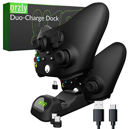 Orzly Xbox Series X|S Controller Charger Twin Docking Station USB Type-C Controller Stand for Xbox Series X|S, PlayStation 5, Stadia & Nintendo Switch - Image 1