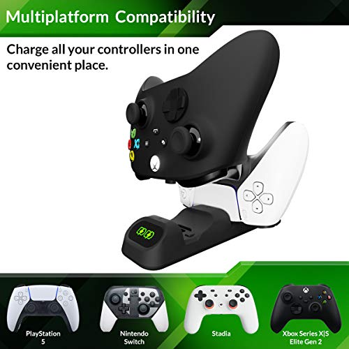 Orzly Xbox Series X|S Controller Charger Twin Docking Station USB Type-C Controller Stand for Xbox Series X|S, PlayStation 5, Stadia & Nintendo Switch - Image 2