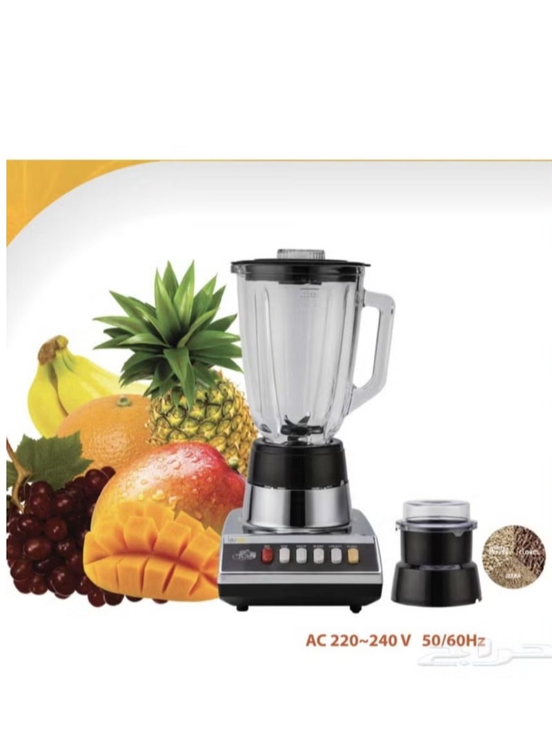 LEUNEX LXB 179 Kitchen Blender and Mill 2 in 1 Glass Jar - Stainless Steel  - Image 1