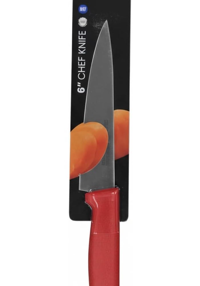 Kitchen Master 6 Inch Stainless Steel Professional Chef Knife (Red) | NSF Certified for Raw Meat Preparation - Image 3