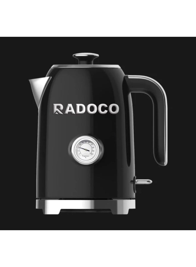 RADOCO Retro Style Kettle & Toaster Combo, 1.7L Kettle with Filter & Auto Shut-Off, 800W Toaster with Defrost & Reheat - Image 5