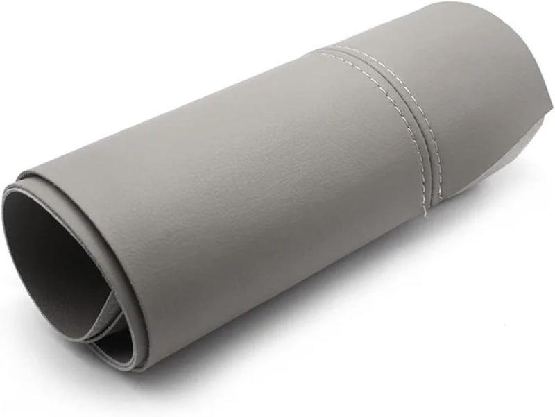 QASULER Gray Leather Door Armrest Cover for Skoda and A4 MK1 - Image 1