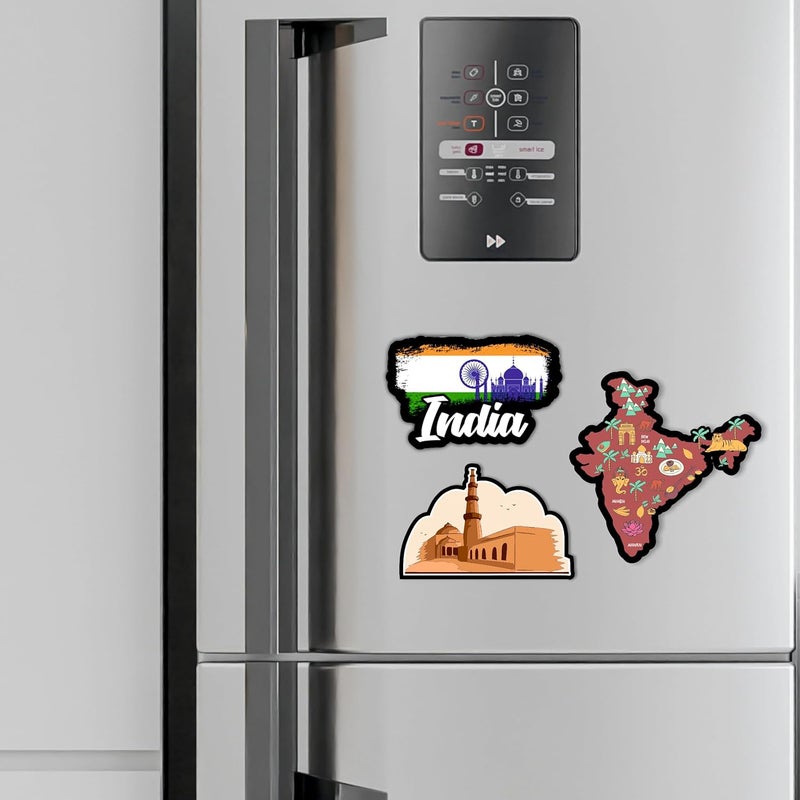 Giftplease India Tiranga Fridge Magnets- Set of 3 | Travel Souvenir | Refrigerator Magnet | Gifts | Decorative Items for Kitchen Fridge Magnets Set | Multicolor (FM_38) - Image 4