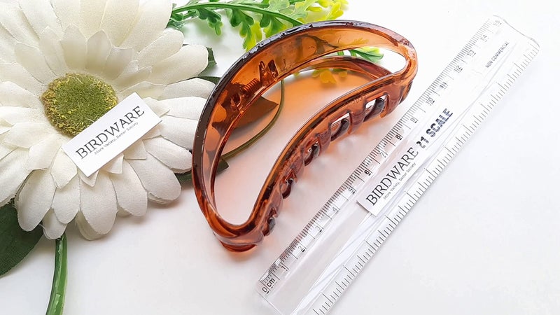 BIRDWARE Big-Size Shell Color Imported Acrylic Material Stone Butterfly hair Clips For Women (Pack of 1 Pc, Shell Colour) | hair clutchers | hair claws - Image 5
