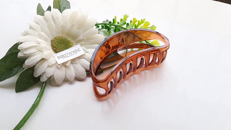 BIRDWARE Big-Size Shell Color Imported Acrylic Material Stone Butterfly hair Clips For Women (Pack of 1 Pc, Shell Colour) | hair clutchers | hair claws - Image 3