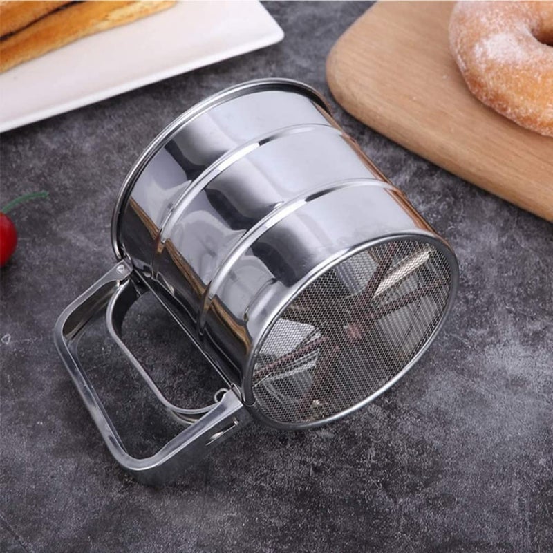 Gokich GOKITCH Stainless Steel Baking Mesh Flour Sifter Sieve Baking Icing Sugar Shaker Sieve 105 X 95 X 105 Silver  - Image 5