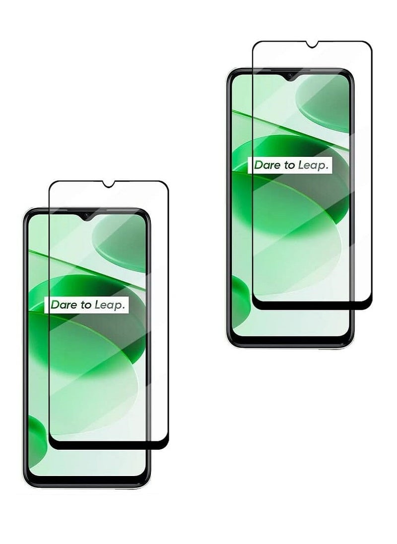 Super 2 Pieces Tempered Glass Screen Protector 5D Designed For Realme C35 Full Glue Edge to Edge Full Screen Coverage And Bubble Free - Image 1