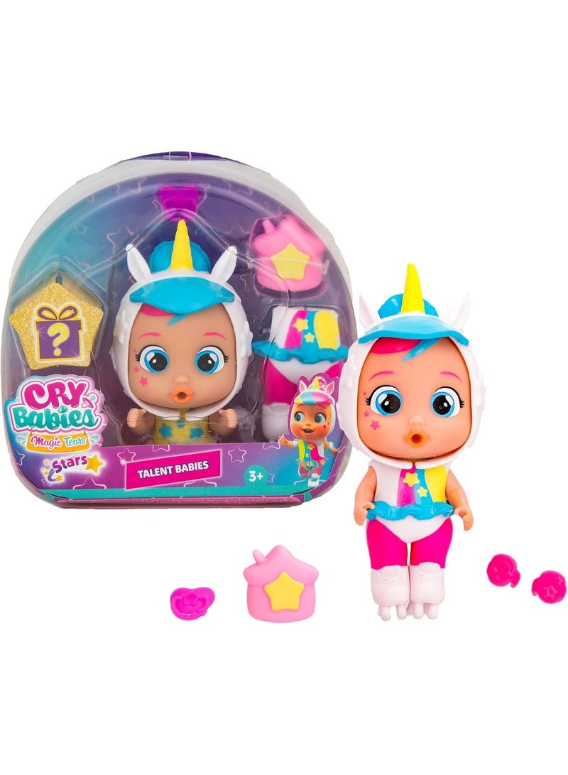 Cry Babies Magic Tears Dreamy Talent Doll –Collectible Real Tears Mini Doll  with Water Crying Function and Dressed in Her Unicorn Skater Outfit Talent, Perfect Gift Toy for Children - Image 1