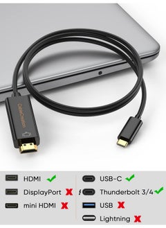 Usb C To Hdmi Cable 3Ft Male To Male Thunderbolt 3 4 Compatible For Home Office 4K@30Hz For Macbook Pro Air M1，Ipad Pro Black - pzsku/Z6343428C354698939A4DZ/45/_/1705942073/abcecb6b-5144-4e2c-9bad-89dd97a31c64