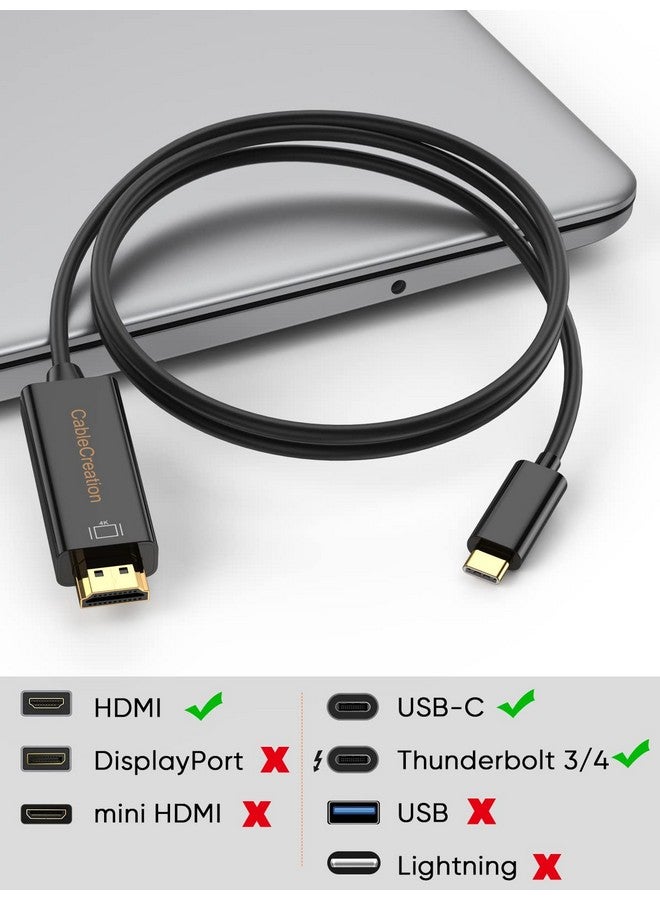 CableCreation Usb C To Hdmi Cable 3Ft Male To Male Thunderbolt 3 4 Compatible For Home Office 4K@30Hz For Macbook Pro Air M1，Ipad Pro Black - Image 2