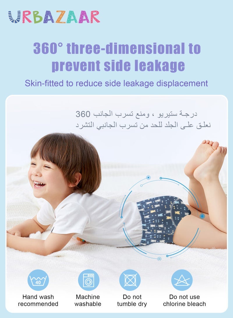 URbazaar Baby Potty Training Underwear for Boys and Girls, 4 Pack Absorbent Training Pants for Toddlers with Printed Reusable Cotton Toilet Training Pants for 12-18kg Kids (2-4 Years) - Image 5