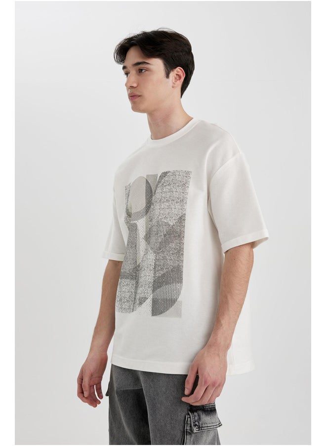 DeFacto - Man Comfort Fit Crew Neck Short Sleeve Knitted T-Shirt - Image 1