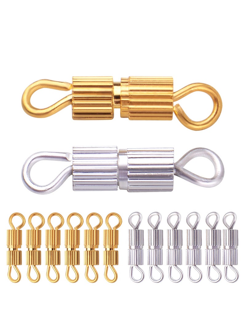 SYOSI 100 Sets Barrel Screw Clasps Brass Screw Twist Clasps Fastener, End Tip Caps Jewelry Clasps Connectors, Bracelets Connector Fastener for DIY Necklace Bracelet Jewelry Making 13.5 mm x 3 mm - Image 1