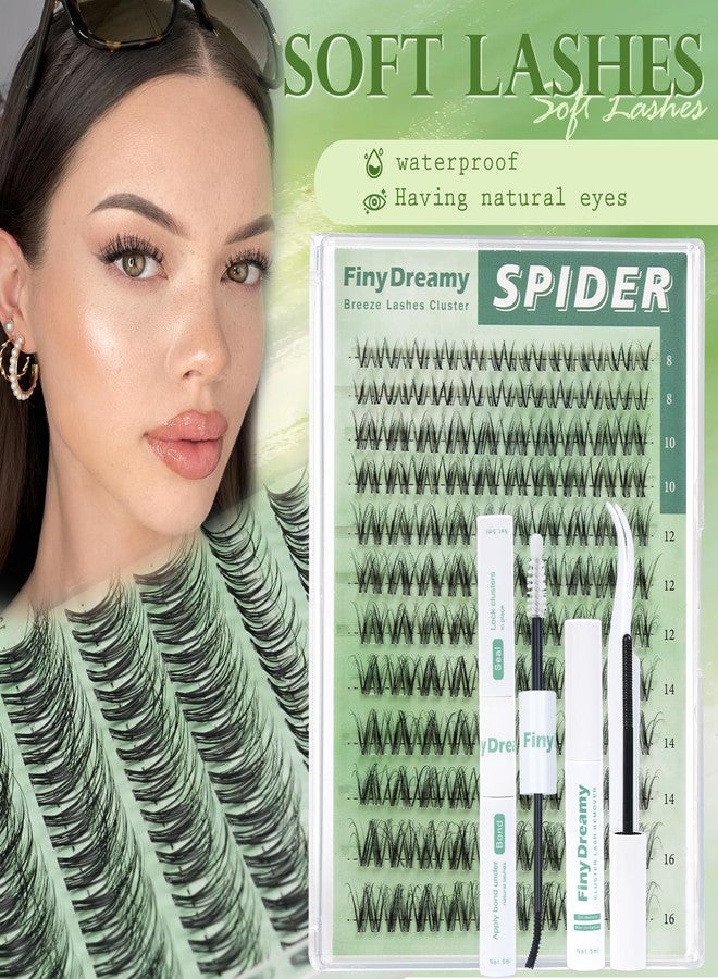 فيني دريم مجموعة رموش طبيعية عنقودية، مجموعة رموش عنقودية من نوع Spider Breeze، مجموعة رموش عنقودية خفيفة، مجموعة رموش فردية من نوع Fairy، مزيل لاصق الرموش (مجموعة العنكبوت 8-16 مم) - Image 4