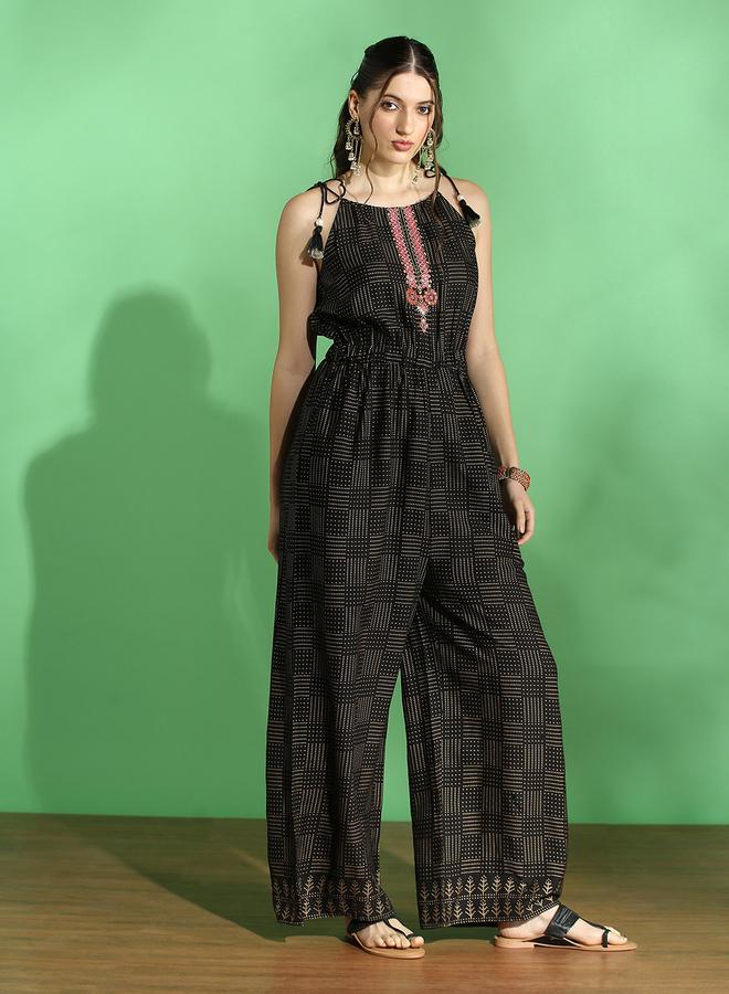 جلو باص جمبسوت مطرز بياقة أربطة - Image 1