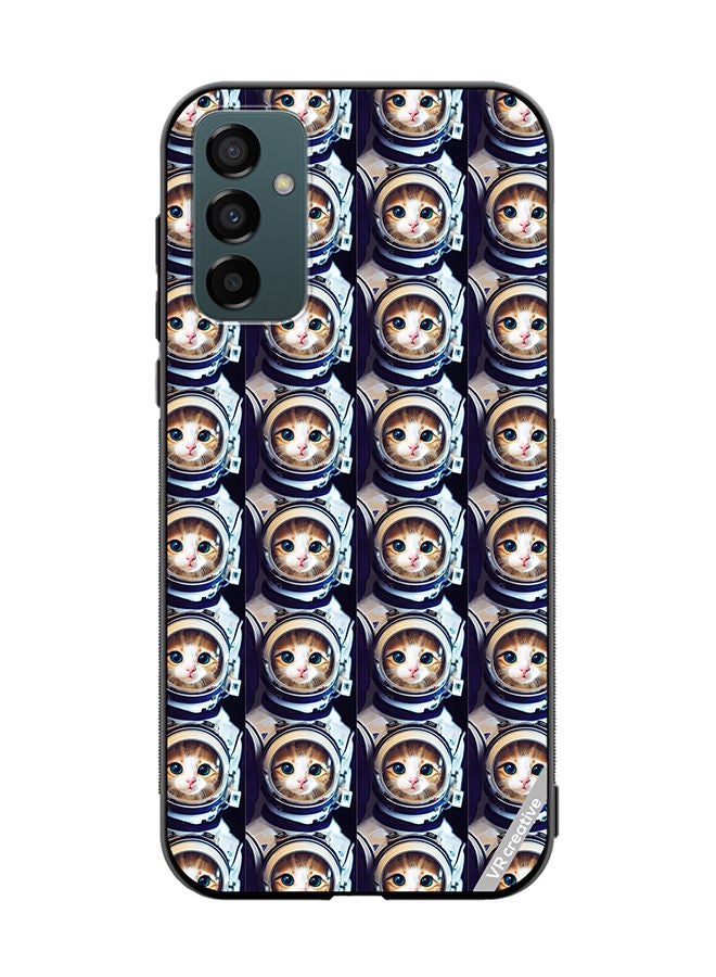 VR CREATIVE Protective Case Cover For Samsung Galaxy F23 Cat Face Inside Astronauts Helmet Pattern Design Multicolour - Image 1