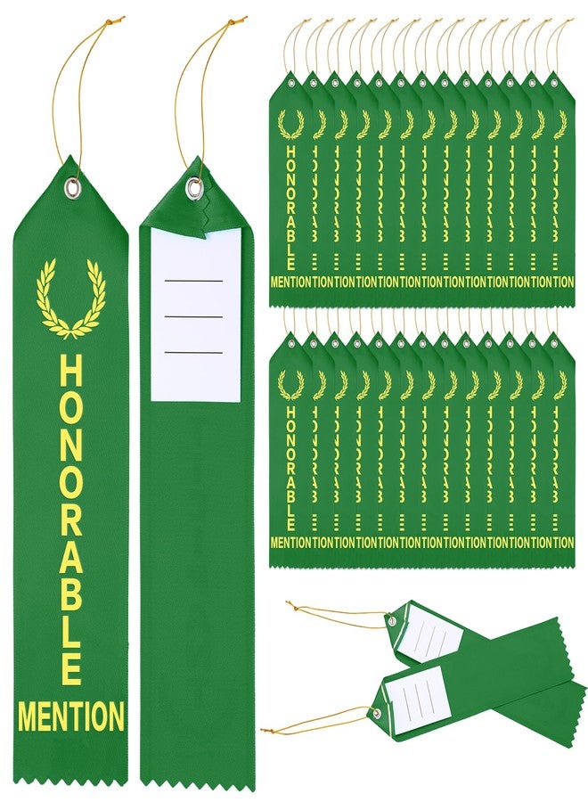 Tingjoo 50 Pcs Honorable Mention Ribbons 8 x 2 Inches Award Ribbons Bulk with Event Card and Rope Participation Award Prize for Competitions Classroom Activities Sports Event Employee - Image 1
